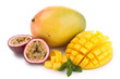 isolated mango and passion fruit