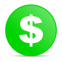Poster - us dollar green circle web glossy icon