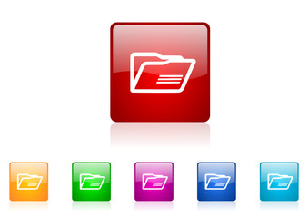 Poster - folder vector glossy web icon set