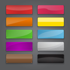 Wall Mural - Colorful set of web banner buttons with different gloss reflecti