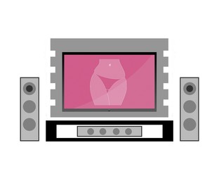 Sticker - Contenu pour adultes dans un home cinéma	