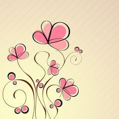 Sticker - Abstract beautiful floral background with flowers.