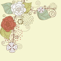 Sticker - Abstract beautiful floral background with flowers.