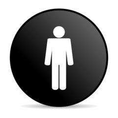 Fototapete - man black circle web glossy icon