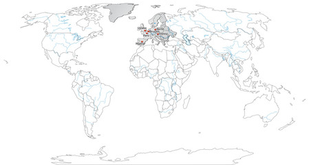 Landkarte von Europa und der Welt