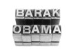 Barak Obama, antique metal letter type