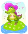 © ulabagi - Vector girl crocodile character