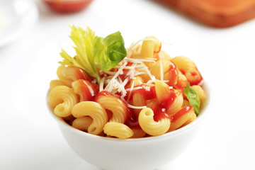 Wall Mural - Macaroni with,tomato sauce and cheese