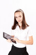 © Natalya Antoshchenko - Girl with ipad like gadget