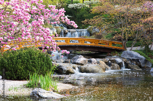 Naklejka - mata magnetyczna na lodówkę Japanischer Garten im Frühling