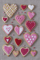 Poster - Red and pink heart cookies