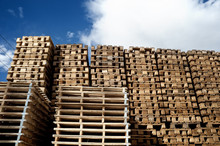 Stack Of Industrial Wooden Pallets