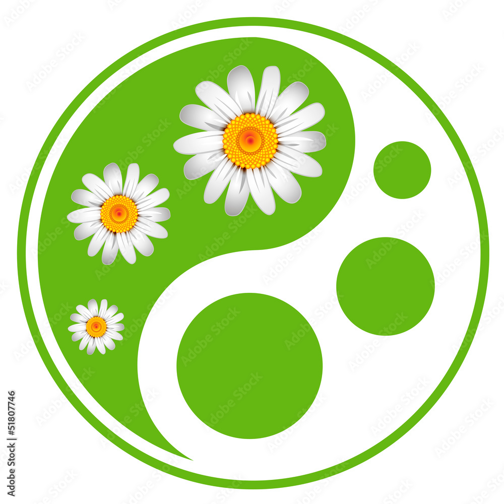 Eco labels. Green symbol concept using Yin Yang in a leaf design Stock ...