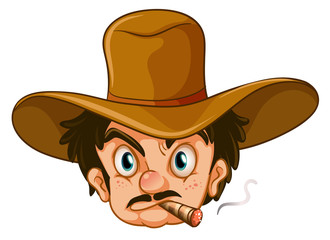 Sticker - A man wearing a brown hat while smoking