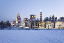 The Novodevichy Convent  In The Winter Evening. Moscow