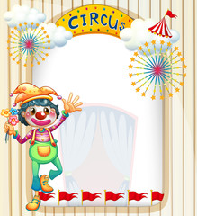 Poster - A clown at the circus entrance