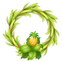 Poster - A green border with pineapple