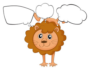 Sticker - A young playful lion with empty callouts