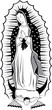 Virgin of Guadalupe black and white
