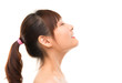© WONG SZE FEI - Asian skincare woman side view deep breath refreshing