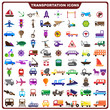vector illustration of complete set of transportation icon