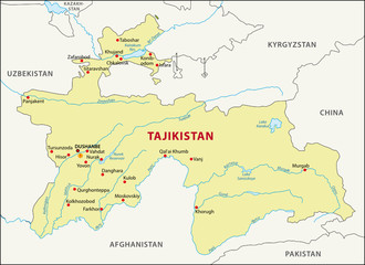  Tajikistan map
