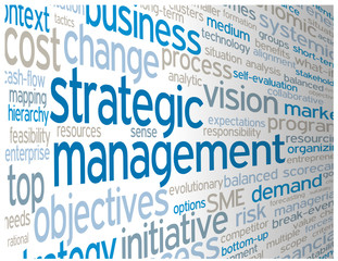 Wall Mural - STRATEGIC MANAGEMENT Tag Cloud (leadership performance success)