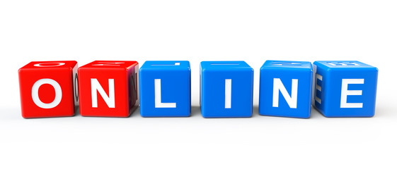 Poster - Blocks with Online sign