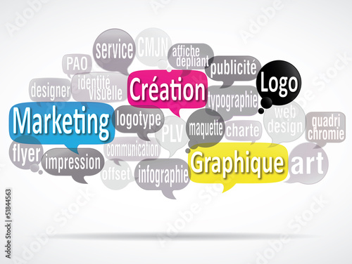 Fotografering nuage de mots bulles : création graphique logo