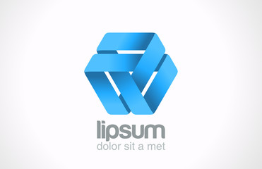 Poster - Logo infinity loop. Technology business abstract icon.