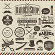 Collection of vintage grunge barber shop labels