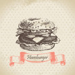 Hamburger. Hand drawn illustration