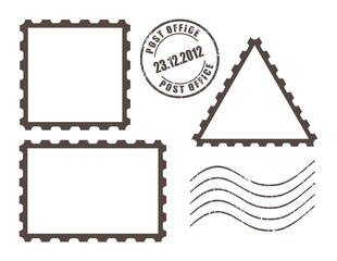 Wall Mural - Vector post stamps set