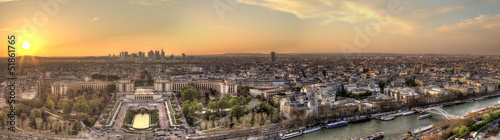 Obraz w ramie Paris Panorama at sunset