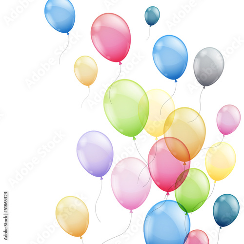 Fototapeta do kuchni Vector Illustration of Colorful Flying Balloons