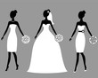 Silhouettes of beautiful young brides