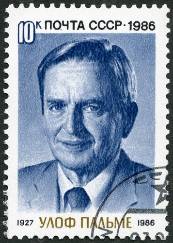 Cuadros en Lienzo USSR - 1986: shows Sven Olof Joachim Palme (1927-1986)