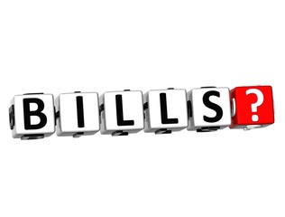 Poster - 3D Bills? Button Click Here Block Text