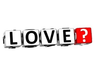 Leinwandbilder - 3D Love? Button Click Here Block Text