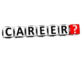 Poster - 3D Career? Button Click Here Block Text