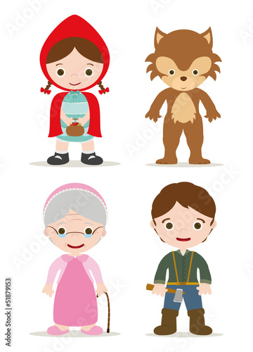 Fototapeta do kuchni little red hood characters from tale