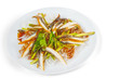 © maxximmm - tasty rice extract fish plate long macaroni isolated on white ba