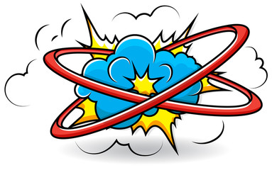 Sticker - Comic Book Cloud Explosion Vector