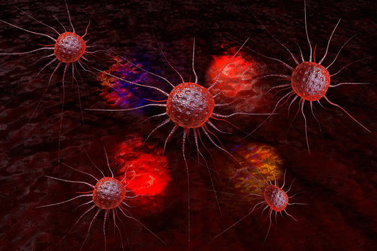 Cancer cells- 3D Rendering