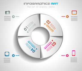 Poster - Infographic design template with paper tags.