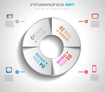 Infographic design template with paper tags.