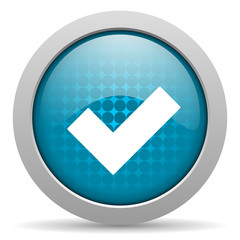 Aufkleber - accept blue circle web glossy icon