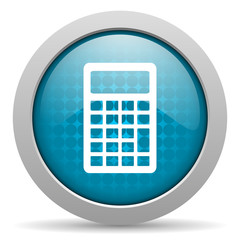 Poster - calculator blue circle web glossy icon