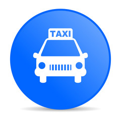 Poster - taxi blue circle web glossy icon