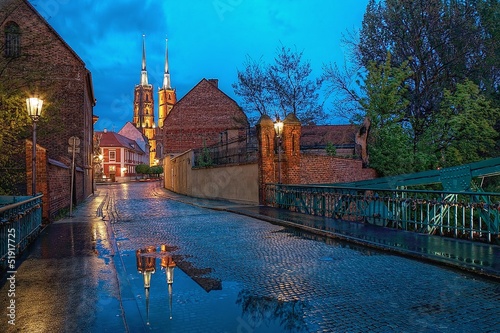 Naklejka na szybę The historic Cathedral Island in Wroclaw